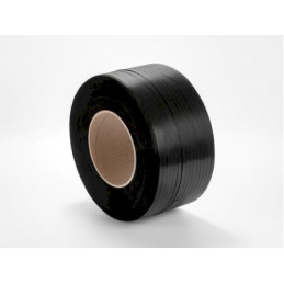 Czarna taśma spinająca PP 12 x 0,5 mm o nawoju 3100 m