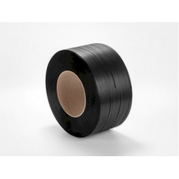 Czarna taśma spinająca PP 5 x 0,45 mm o nawoju 7000 m