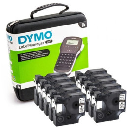 Drukarka etykiet DYMO LabelManager 280 180dpi / do 12mm USB / PC +  10 szt. taśm D1 40913 i walizka