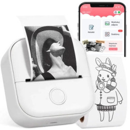 Mini drukarka etykiet Phomemo T02 biała 203dpi do 50mm Smartfon / Bluetooth