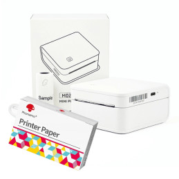 Mini drukarka etykiet Phomemo M02 Pro biała 300dpi do 53mm / Bluetooth + taśmy Q22-RMS2
