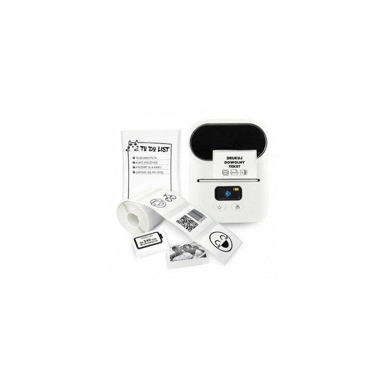 Mini drukarka etykiet Phomemo M110 biała 203dpi do 50mm USB / PC / Tel / Bluetooth