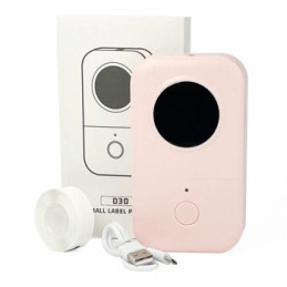 Mini drukarka etykiet  AIMO Phomemo D30 różowa 203dpi do 15mm Tel / Bluetooth