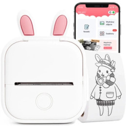 Mini drukarka etykiet Phomemo T02 RABBIT biała 203dpi do 50mm Bluetooth
